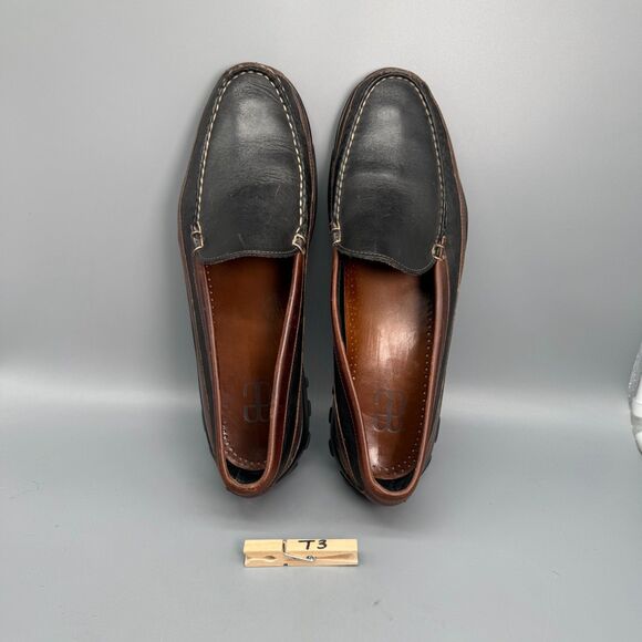 Allen Edmonds Boulder Venetian Men\'s 11.5 Black Brown Leather Driving Moccasin